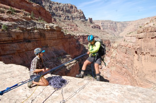 Outward Bound student rappelling