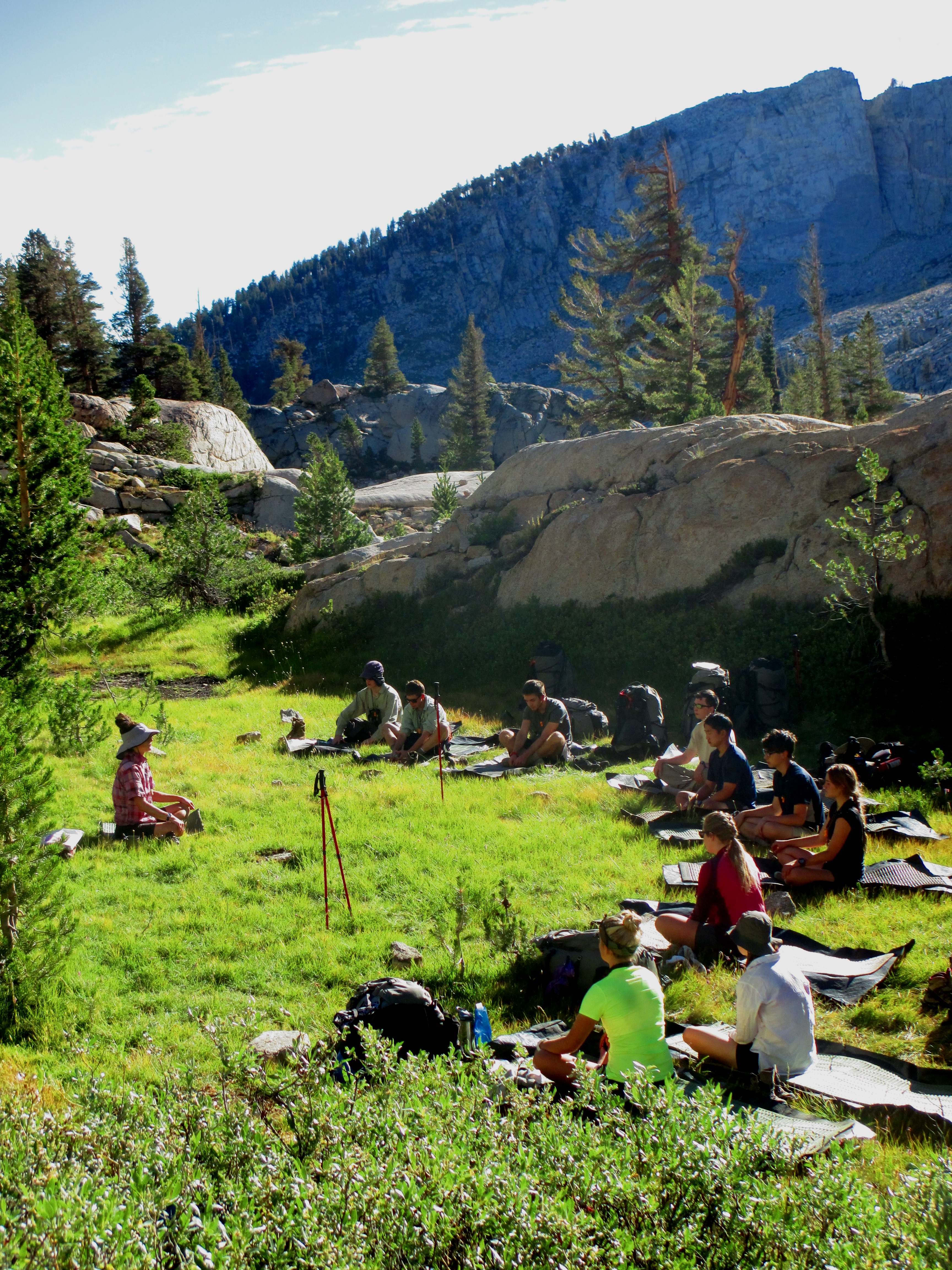Students practice yoga on course with Outward Bound
