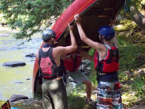 Students canoeing with Outward Bound