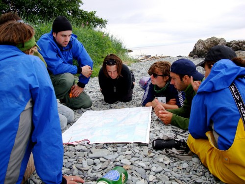 Students navigate on course