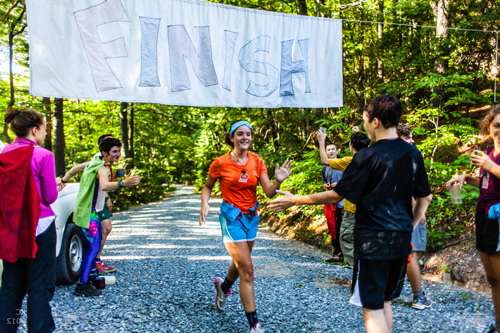 A student completes her final expedition in the Blue Ridge Mountains.