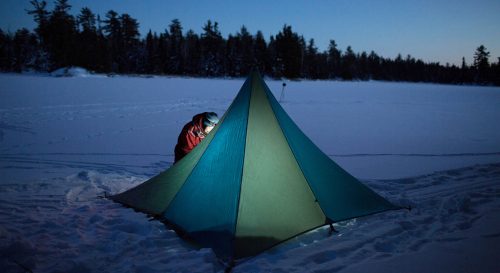 Winter camping with Outward Bound in the Boundary Waters of Minnesota. Photo by Larry Mishkar.