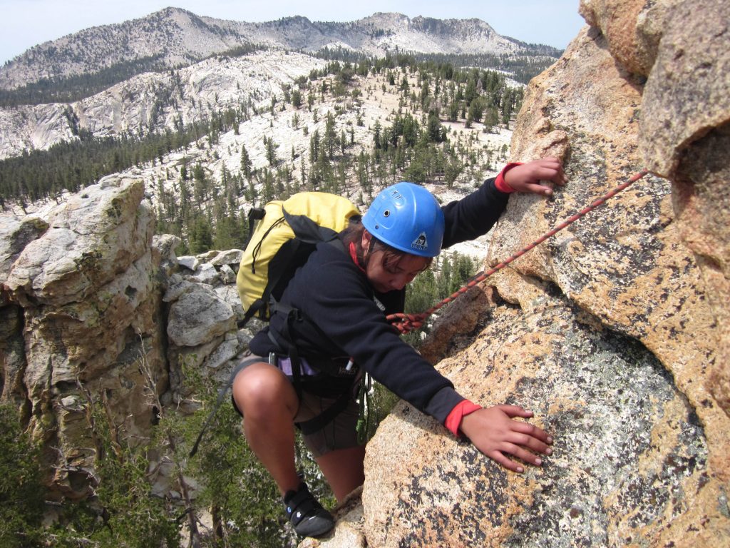 Outward Bound Student rock climbing