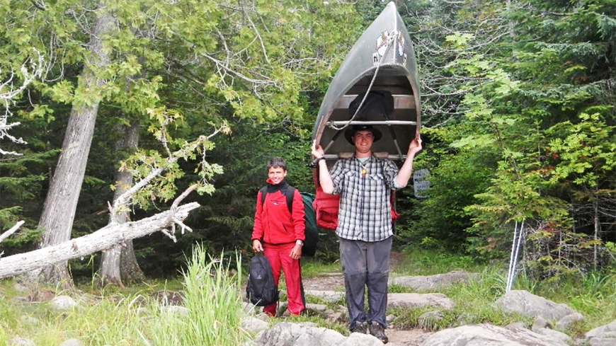 portaging and canoeing