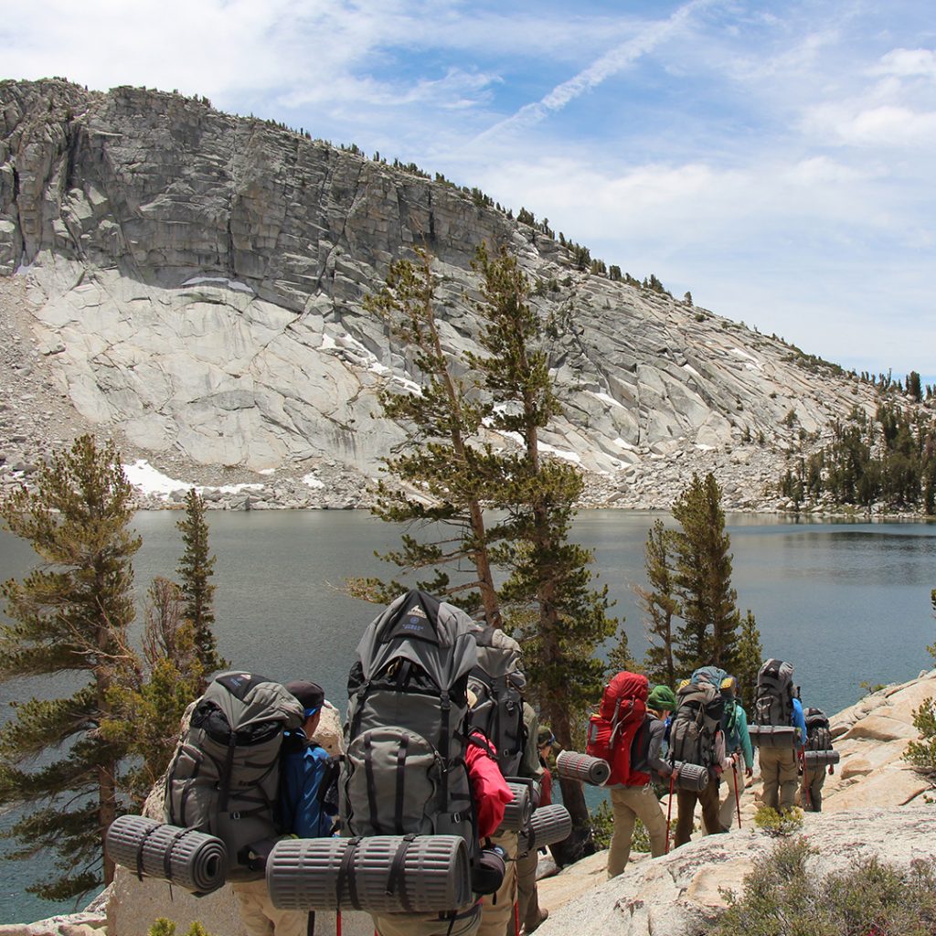 Students are shown on a Yosemite Backpacking to San Francisco Urban Service expedition.