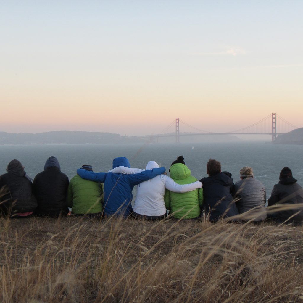 Students are shown on a Yosemite Backpacking to San Francisco Urban Service expedition.