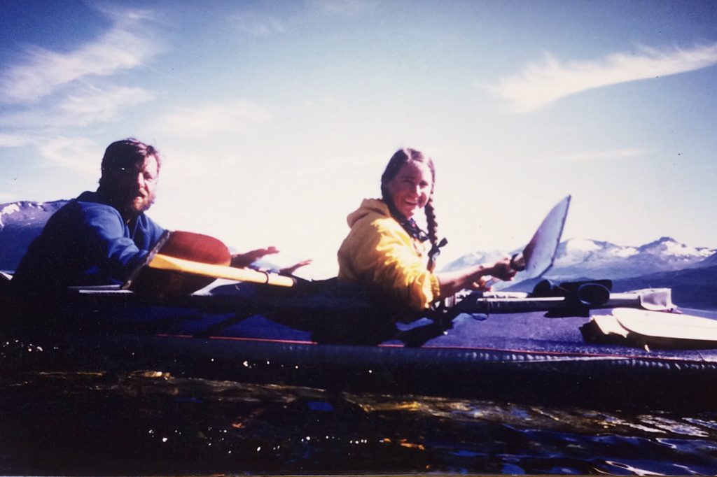 Cate and Dan in their kayak. A love story.