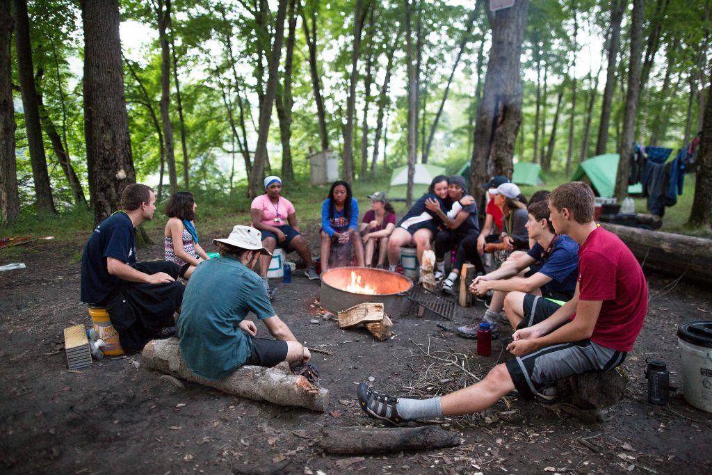 Photo shows a student on the Water Gap Canoeing for Grieving Teens expedition.