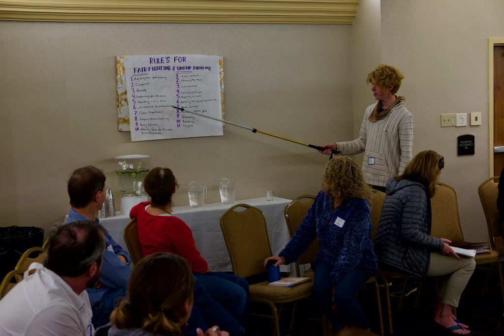 Photo taken during a Family Seminar on an Intercept Texas Big Bend Semester course.