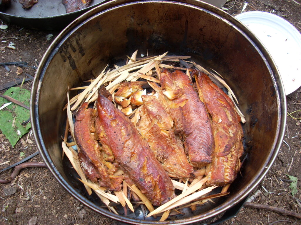 cooking in the woods