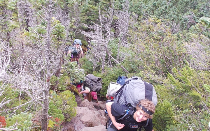 backpacking on outdoor leadership course
